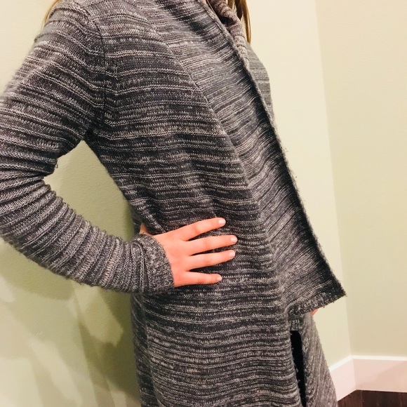 Arpeggio Long Heather Gray Duster Sweater Size S - Picture 2 of 3